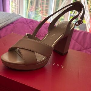 Kelly & Katie Beige Block Heel Sandals